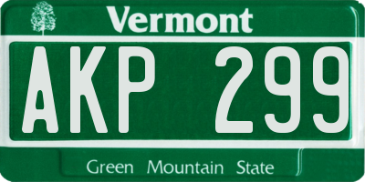 VT license plate AKP299