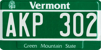 VT license plate AKP302