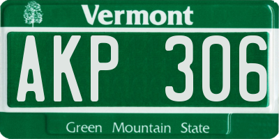 VT license plate AKP306