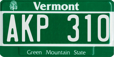 VT license plate AKP310