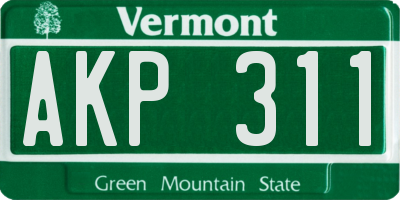 VT license plate AKP311
