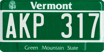 VT license plate AKP317
