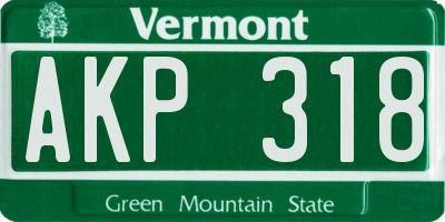 VT license plate AKP318