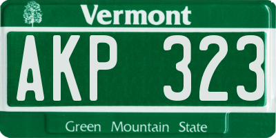 VT license plate AKP323