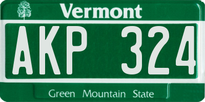 VT license plate AKP324
