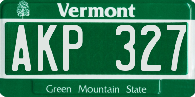 VT license plate AKP327