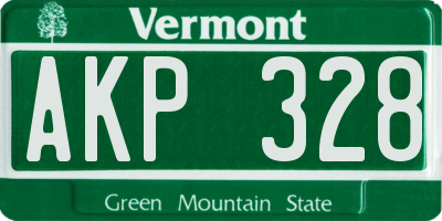 VT license plate AKP328