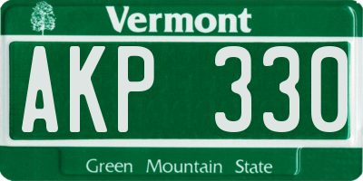 VT license plate AKP330