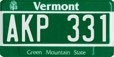 VT license plate AKP331