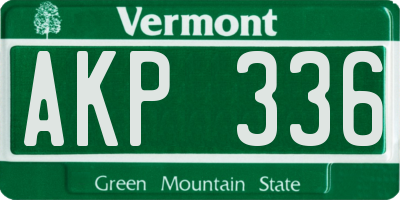 VT license plate AKP336