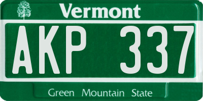 VT license plate AKP337