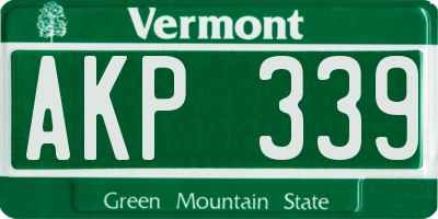 VT license plate AKP339
