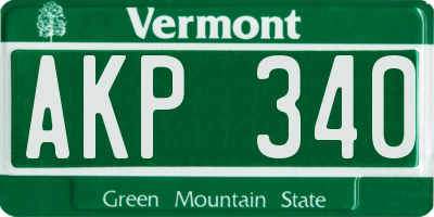 VT license plate AKP340