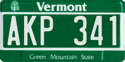 VT license plate AKP341