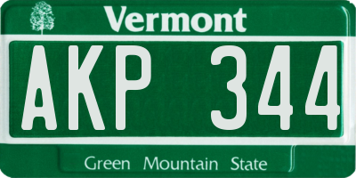 VT license plate AKP344
