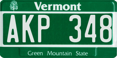 VT license plate AKP348