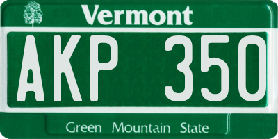 VT license plate AKP350