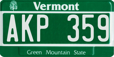 VT license plate AKP359