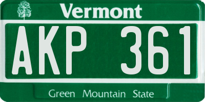 VT license plate AKP361