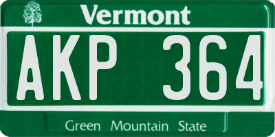 VT license plate AKP364
