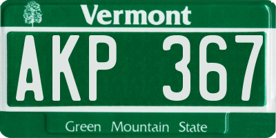 VT license plate AKP367