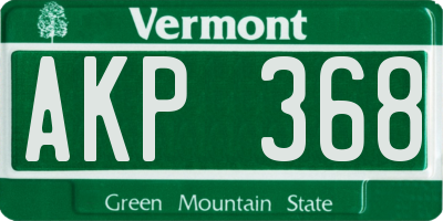 VT license plate AKP368