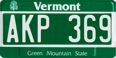 VT license plate AKP369