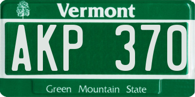 VT license plate AKP370