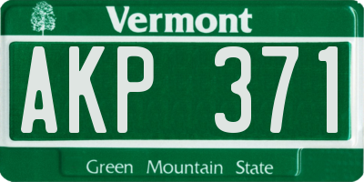 VT license plate AKP371