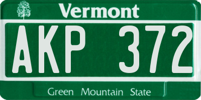 VT license plate AKP372
