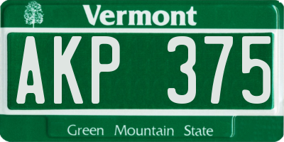 VT license plate AKP375