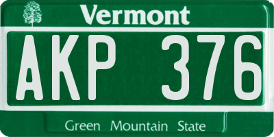 VT license plate AKP376