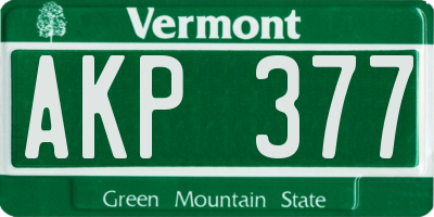 VT license plate AKP377