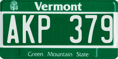 VT license plate AKP379