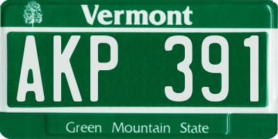 VT license plate AKP391