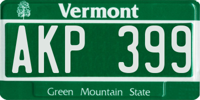 VT license plate AKP399
