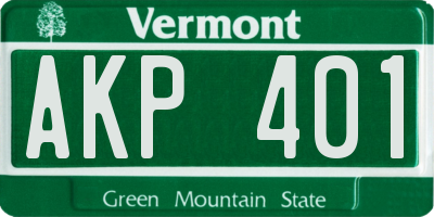 VT license plate AKP401