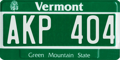 VT license plate AKP404