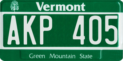 VT license plate AKP405
