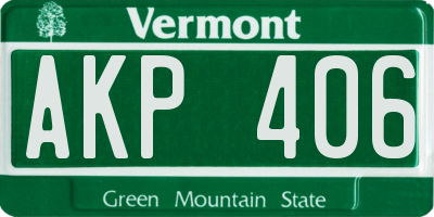 VT license plate AKP406