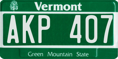 VT license plate AKP407