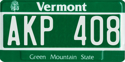 VT license plate AKP408