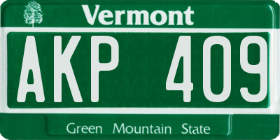 VT license plate AKP409