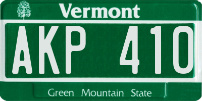 VT license plate AKP410