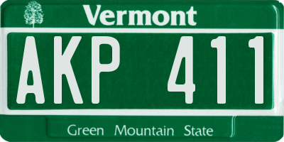 VT license plate AKP411
