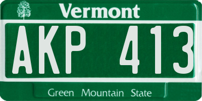 VT license plate AKP413