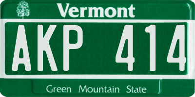 VT license plate AKP414