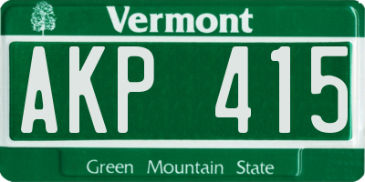 VT license plate AKP415