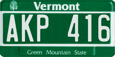 VT license plate AKP416