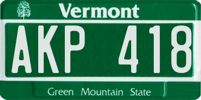 VT license plate AKP418